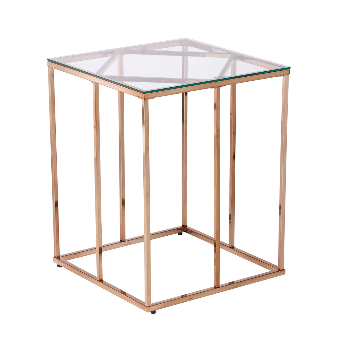 American Home Furniture | SEI Furniture - Nicholance Contemporary End Table w/ Glass Top