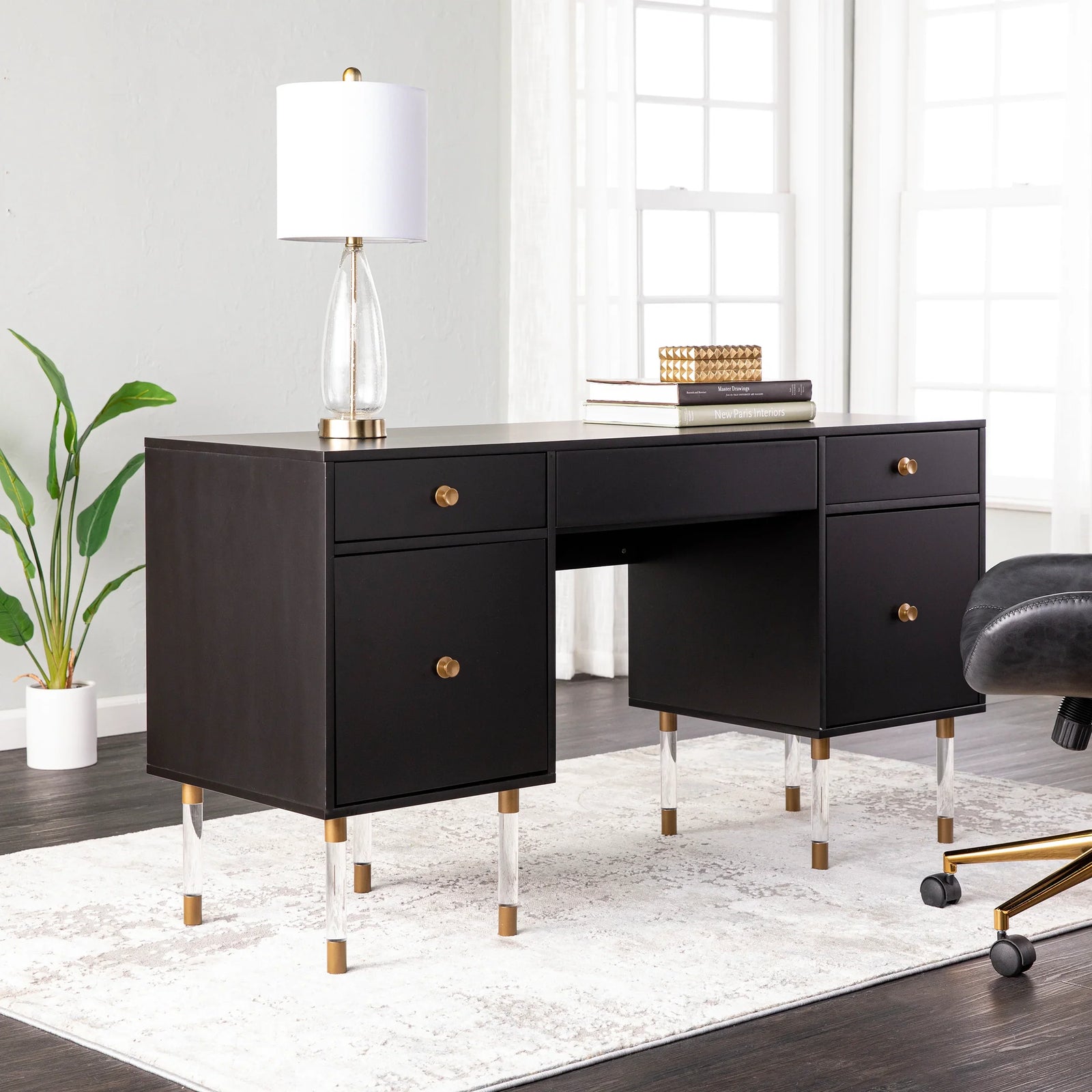 SEI Furniture Holly & Martin Helston Black Writing Desk DESKS