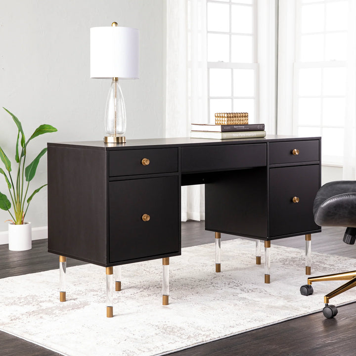 Holly & Martin Helston Black Writing Desk - AmericanHomeFurniture