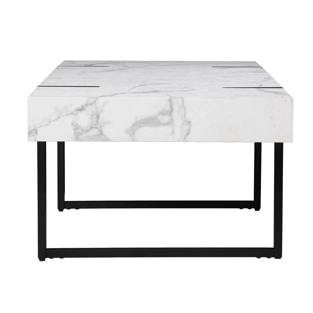 Rangley Modern Faux Marble Cocktail Table - AmericanHomeFurniture