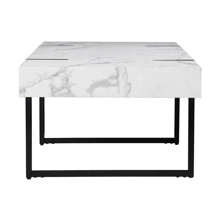 Rangley Modern Faux Marble Cocktail Table - AmericanHomeFurniture
