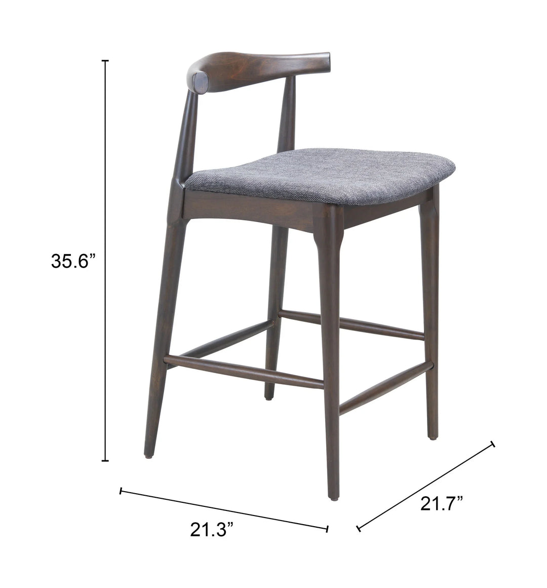 Tuzka Counter Stool (Set of 2) Gray & Espresso - AmericanHomeFurniture