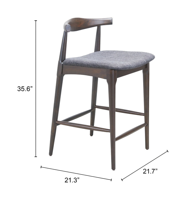 Tuzka Counter Stool (Set of 2) Gray & Espresso - AmericanHomeFurniture