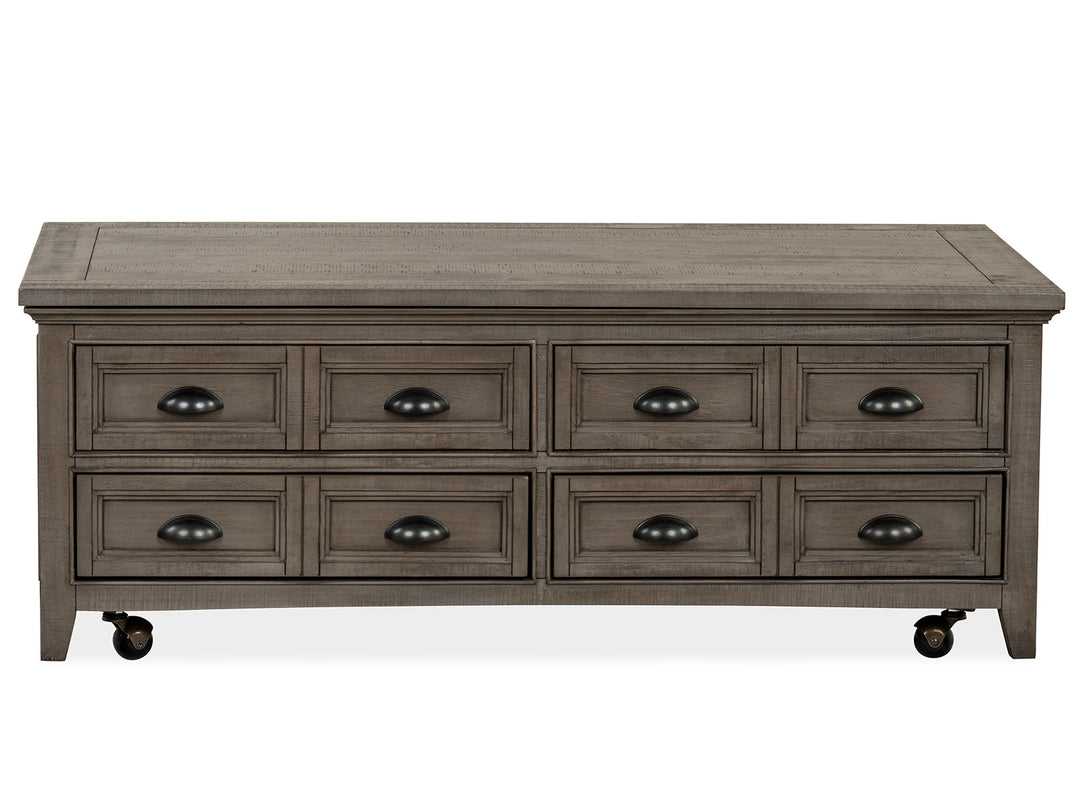 Paxton Place Dovetail Grey Lift Top Storage Cocktail Table With Casters - T4805-50