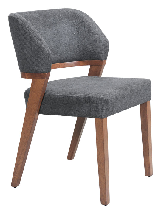Zuo Sunobu Dining Chair (Set of 2) Azure Gray & Walnut DINING CHAIRS