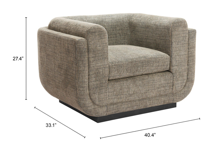 Sereneu Accent Chair Green Tweed - AmericanHomeFurniture