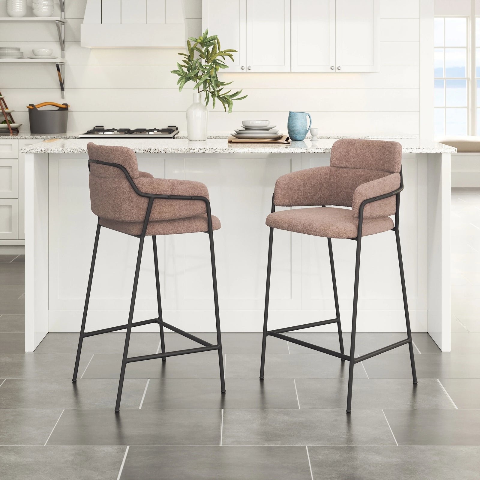 Zuo Marcel Counter Stool (Set of 2) Brown BAR STOOLS + COUNTER STOOLS