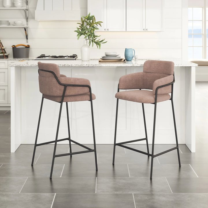 Marcel Counter Stool (Set of 2) Brown - AmericanHomeFurniture