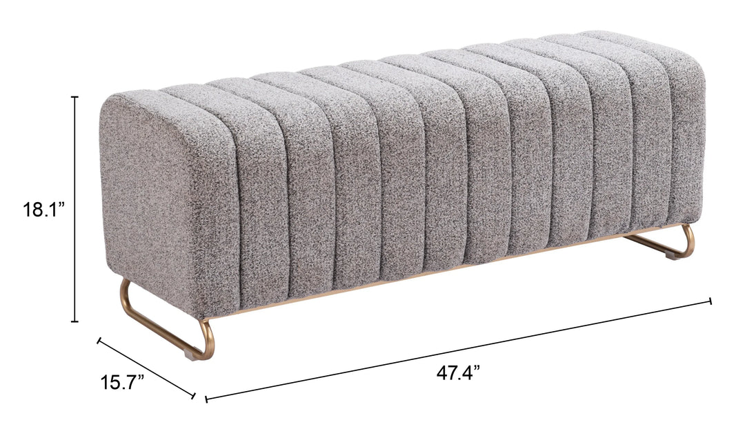 Pender Bench Stone Gray - AmericanHomeFurniture