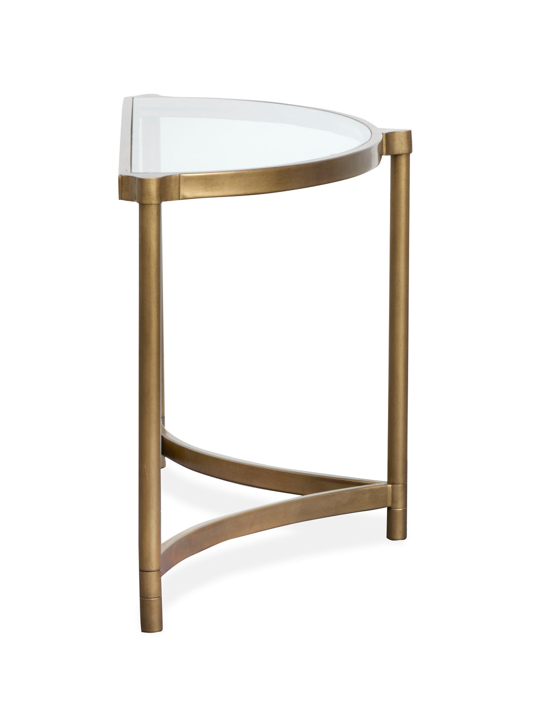 Cassidy Aged Brass And Volakas Classic Demilune Sofa Table - T6357-75