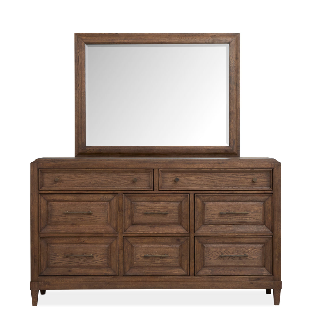 Groveland Park Antique Coffee Drawer Dresser With Landscape Mirror - B6532-2040