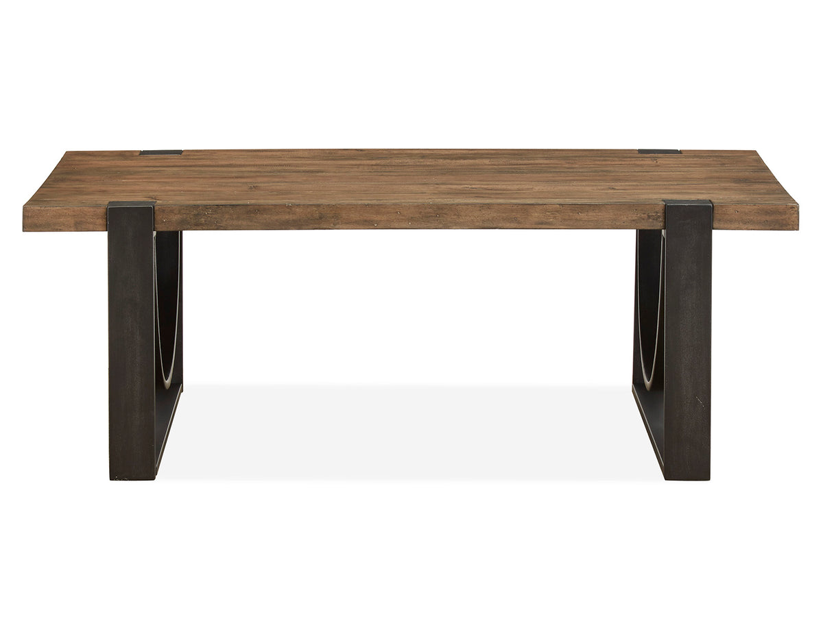 Bowden Rustic Honey And Distressed Iron Rectangular Cocktail Table - T4635-43