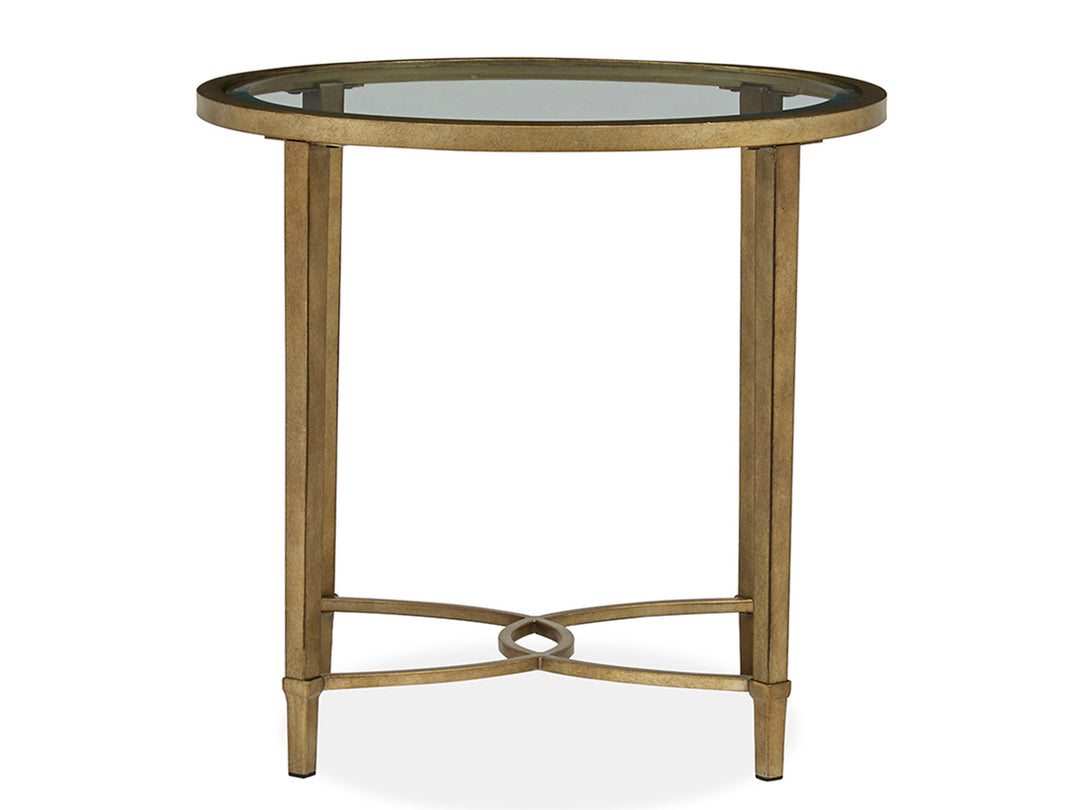 Copia Antiqued Silver With Gold Tint Oval End Table - T2114-07