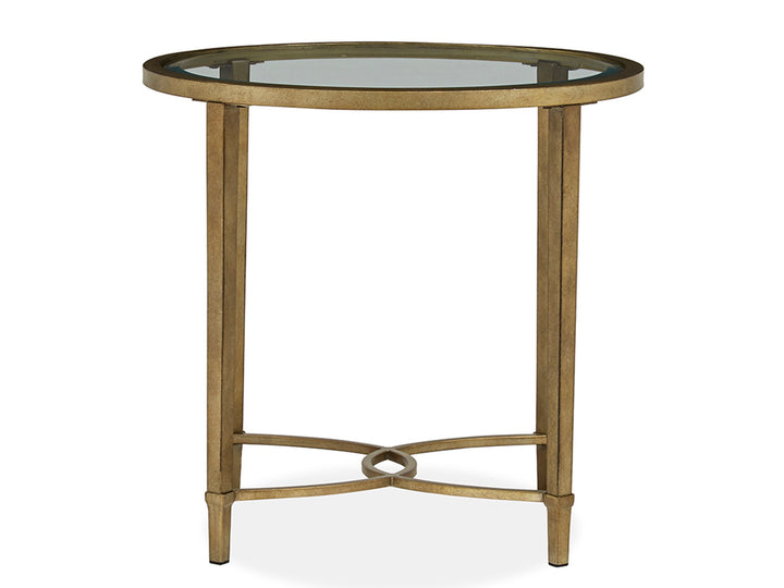 Copia Antiqued Silver With Gold Tint Oval End Table - T2114-07