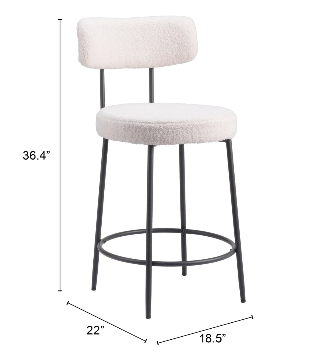 Blanca Counter Stool (Set of 2) Ivory - AmericanHomeFurniture