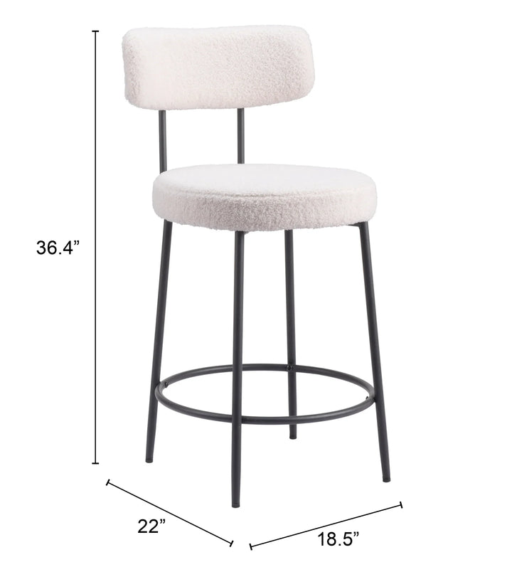 Blanca Counter Stool (Set of 2) Ivory - AmericanHomeFurniture