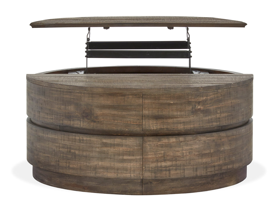 Baisden Tobacco Round Lift Top Cocktail Table With Casters - T5194-57
