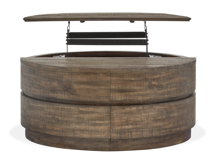 Baisden Tobacco Round Lift Top Cocktail Table With Casters - T5194-57