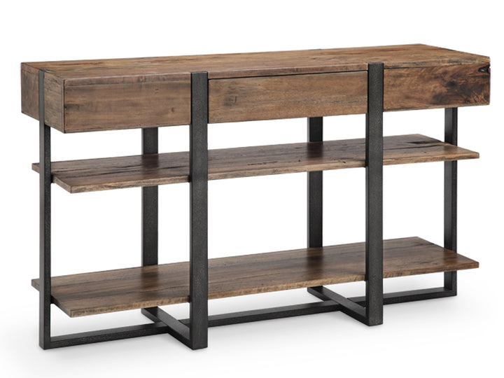 Prescott Rustic Honey And Distressed Iron Rectangular Sofa Table - T4344-73