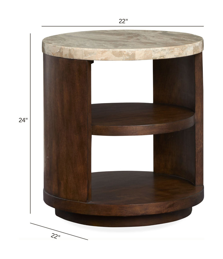 Mcpherson Burnt Umber Round End Table - T6351-05