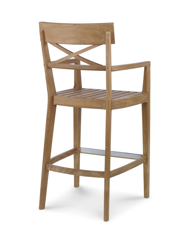 American Home Furniture Century Teak Bar Stool