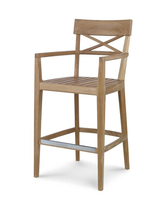 American Home Furniture Century Teak Bar Stool