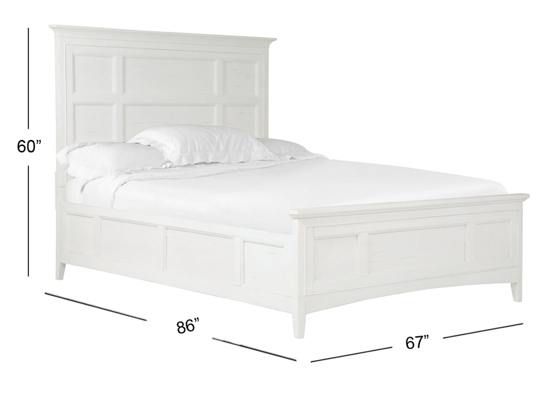 Heron Cove Chalk White And Dovetail Grey Queen Panel Bed - B4400-54