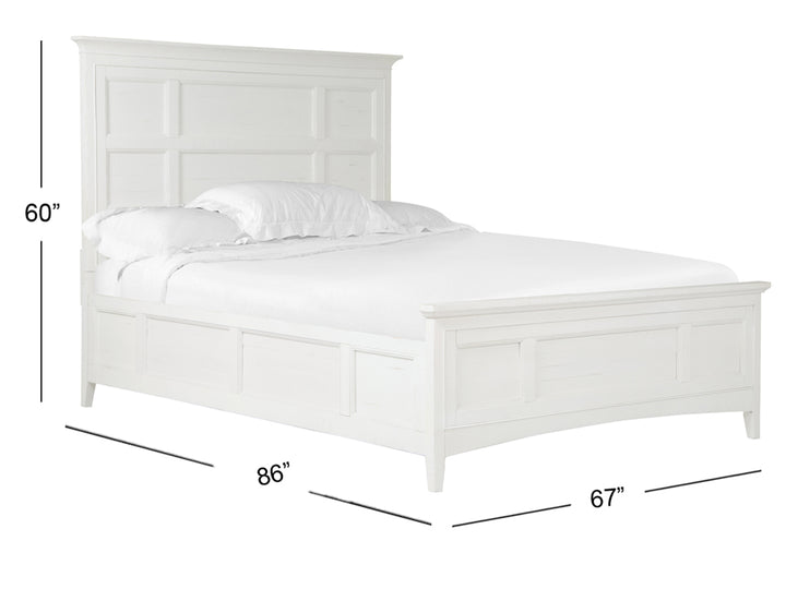 Heron Cove Chalk White And Dovetail Grey Queen Panel Bed - B4400-54