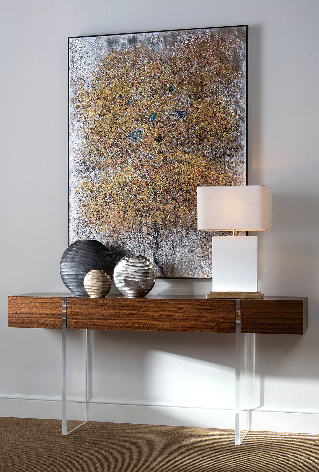 Set Of Three Chiseled Vases