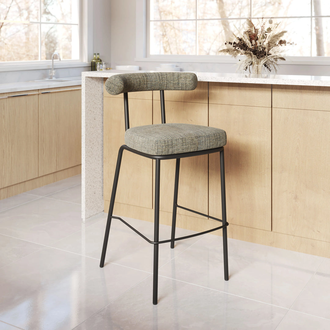 Kede Barstool Green Tweed - AmericanHomeFurniture