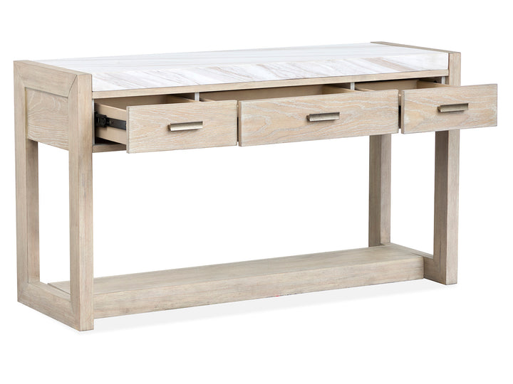 Preston Gallery Buff And Antique Silver Rectangular Sofa Table - T5941-73