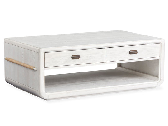 Sunset Cove Moonlight Pearl Rectangular Cocktail Table With Casters - T5879-43