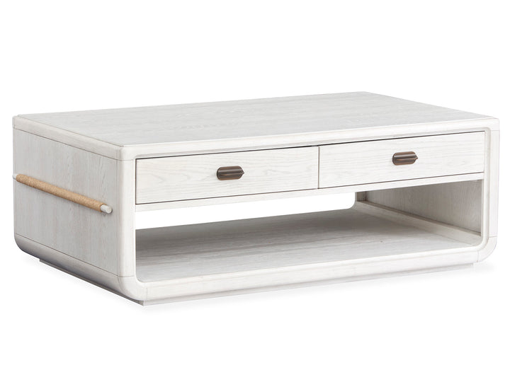 Sunset Cove Moonlight Pearl Rectangular Cocktail Table With Casters - T5879-43