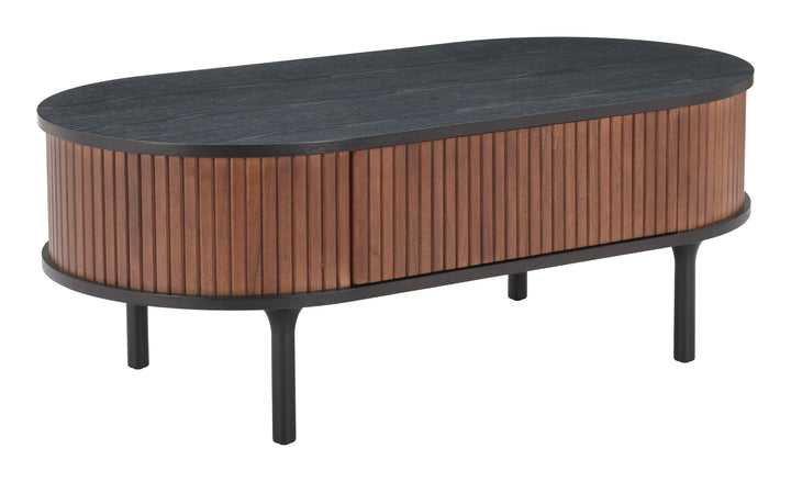 Koriana Coffee Table Black & Walnut - AmericanHomeFurniture
