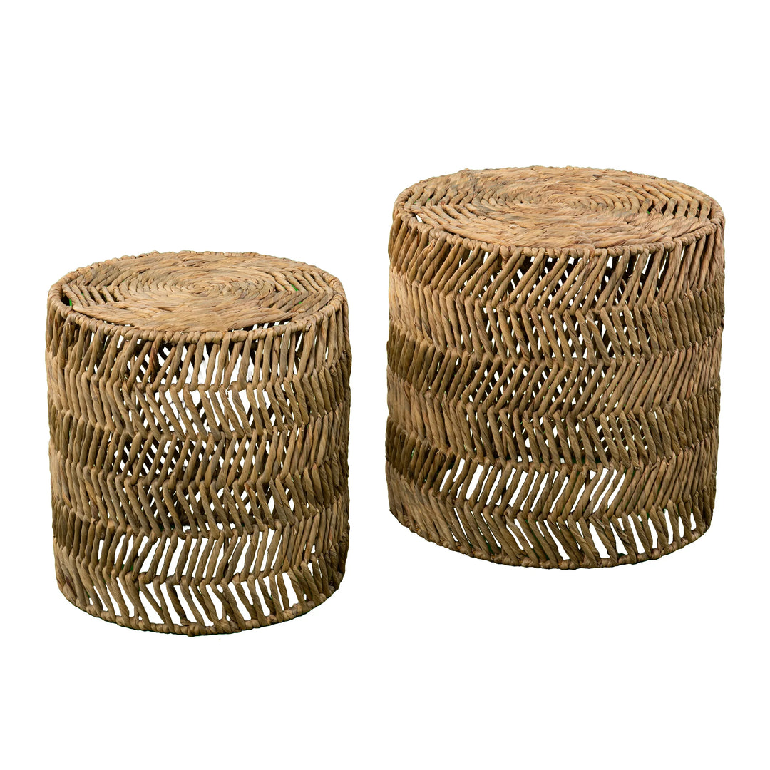Davari Water Hyacinth Nesting Tables – 2pc Set - AmericanHomeFurniture