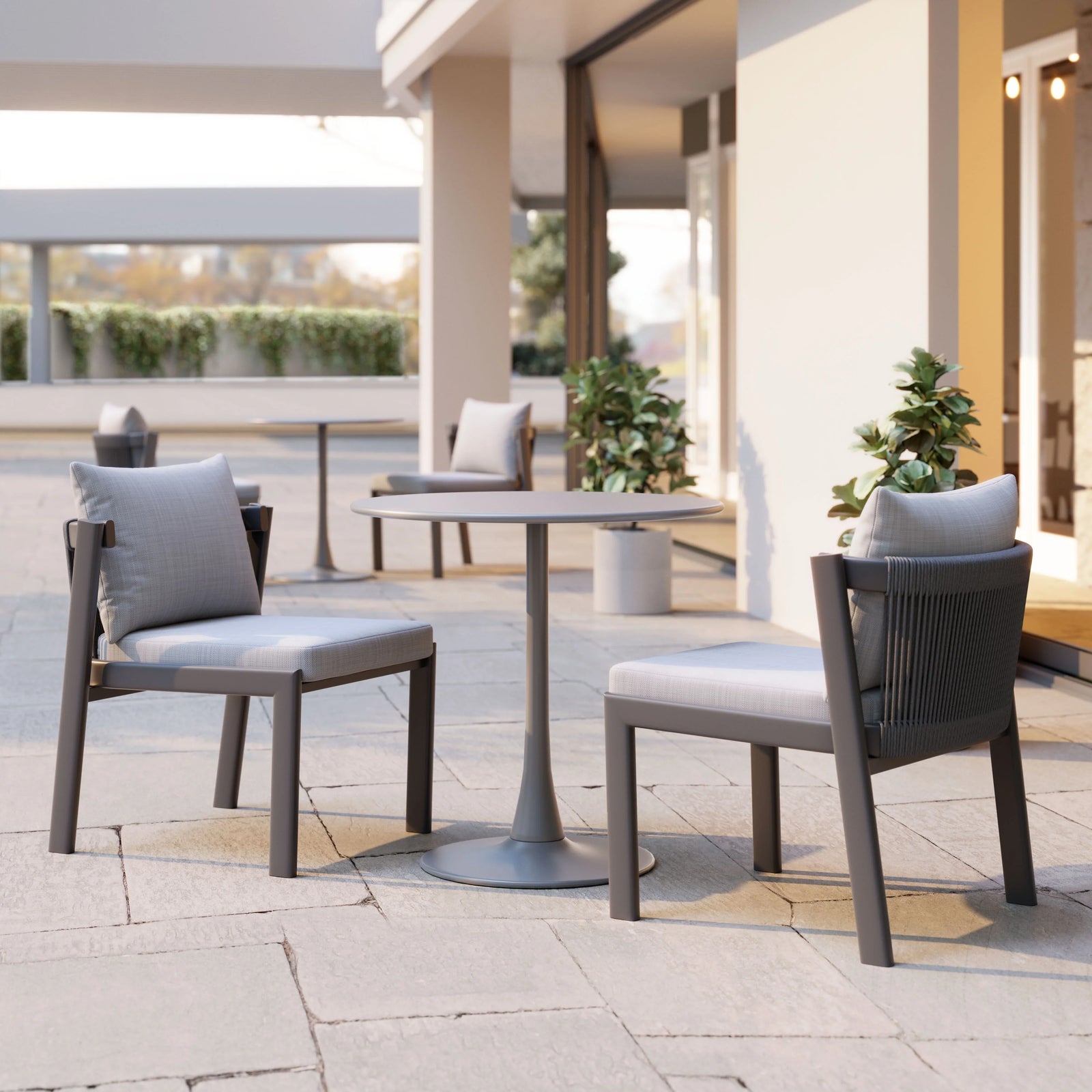 Zuo Horizon Dining Chair (Set of 2) Gray OUTDOOR DINING CHAIRS