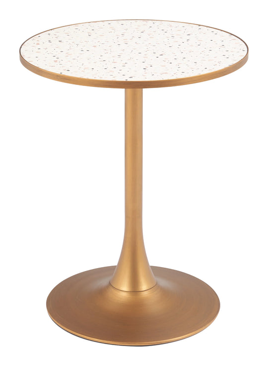 Zuo Bite Bistro Table Beige & Gold DINING TABLES