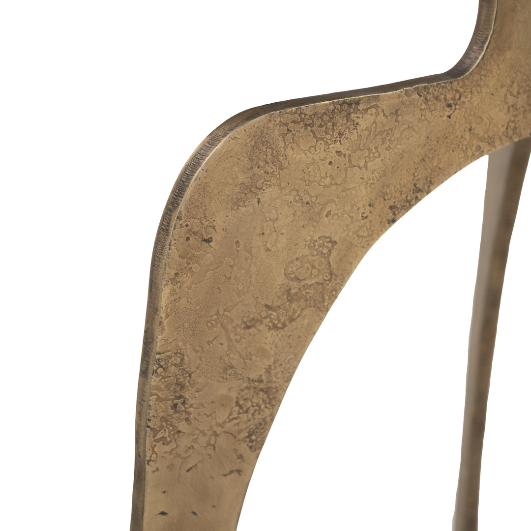 Ophelia Side Table White & Brass - 111044
