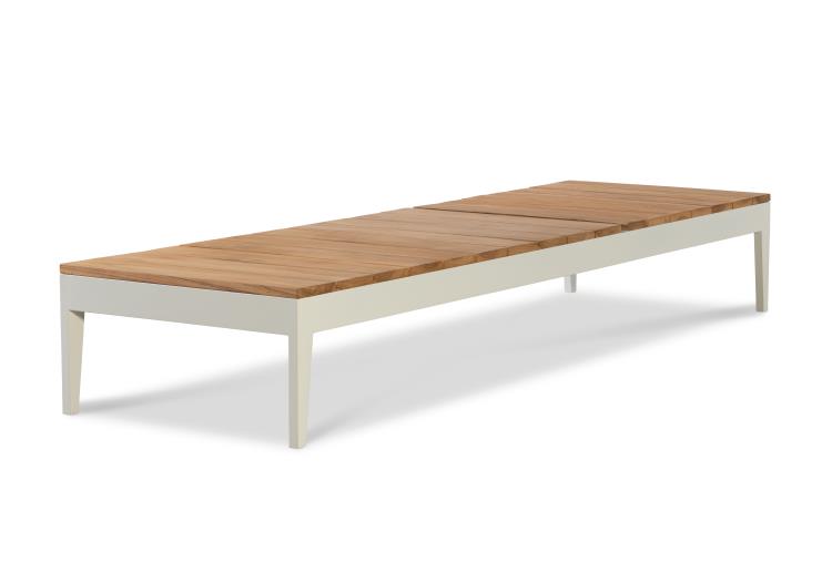 American Home Furniture Century Poolside Metal/Teak Reclining Chaise Lng