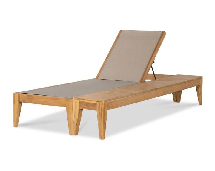 American Home Furniture Century Veluna Poolside Teak Reclining Chaise Lounge