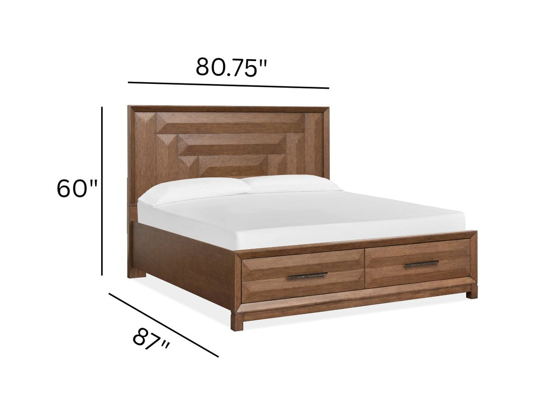 Callisto Bourbon Brown Panel Storage Bed