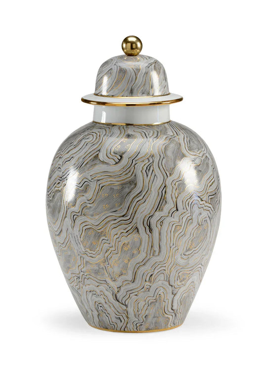 Chelsea House Marbled Gray Urn VASES, JARS, + BOTTLES
