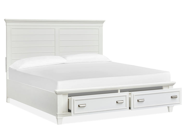 Charleston White Dove King White Panel Storage Bed - B5611-65WH