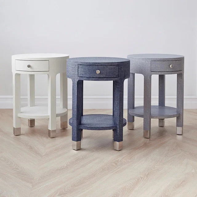 Dakota 1-Drawer Round Side Table