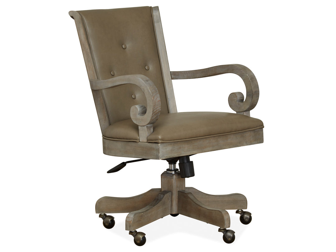 Tinley Park Dove Tail Grey Fully Upholstered Swivel Chair - H4646-83