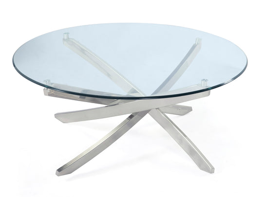 Zila Brushed Nickel Round Cocktail Table - T2050-45