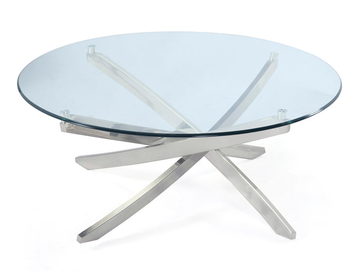 Zila Brushed Nickel Round Cocktail Table - T2050-45