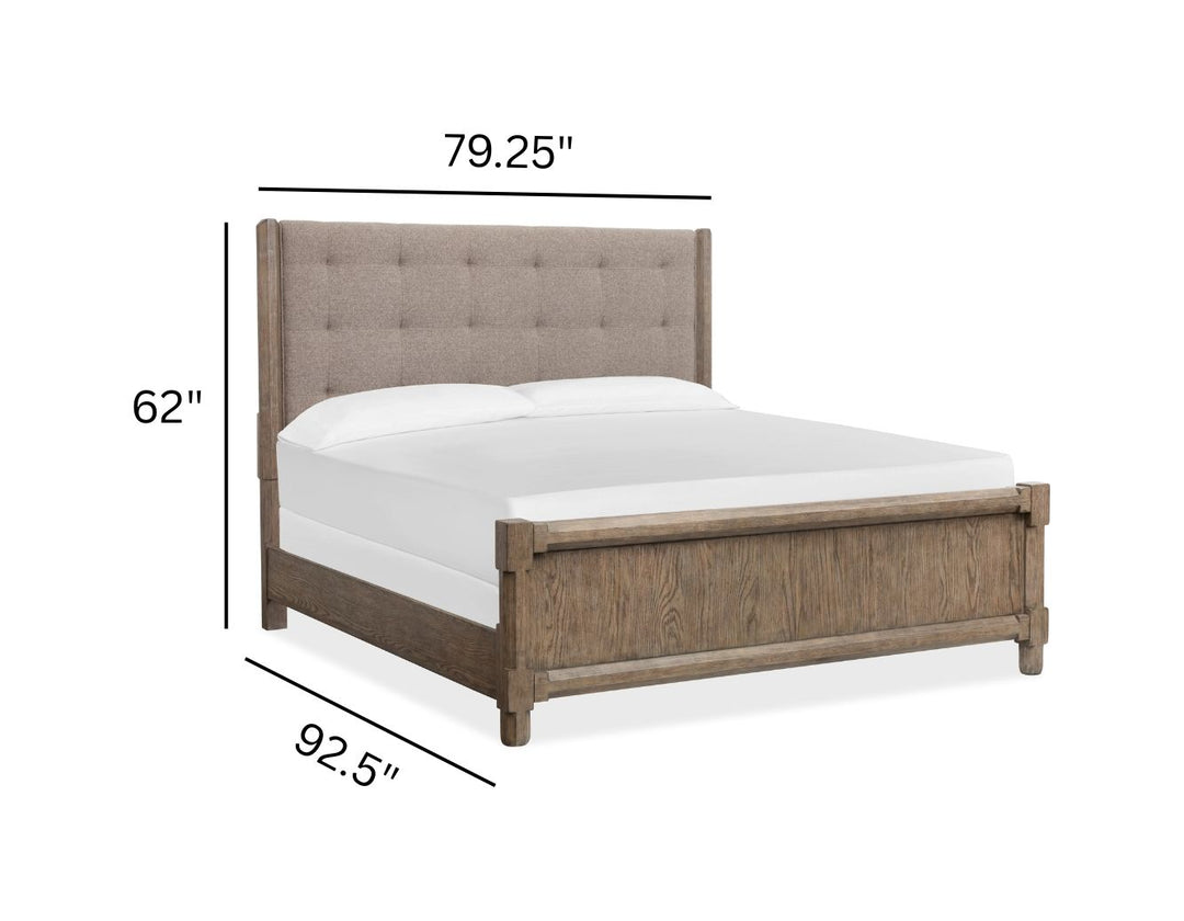 Claremont Smokey Taupe California King Upholstered Panel Bed - B5942-75