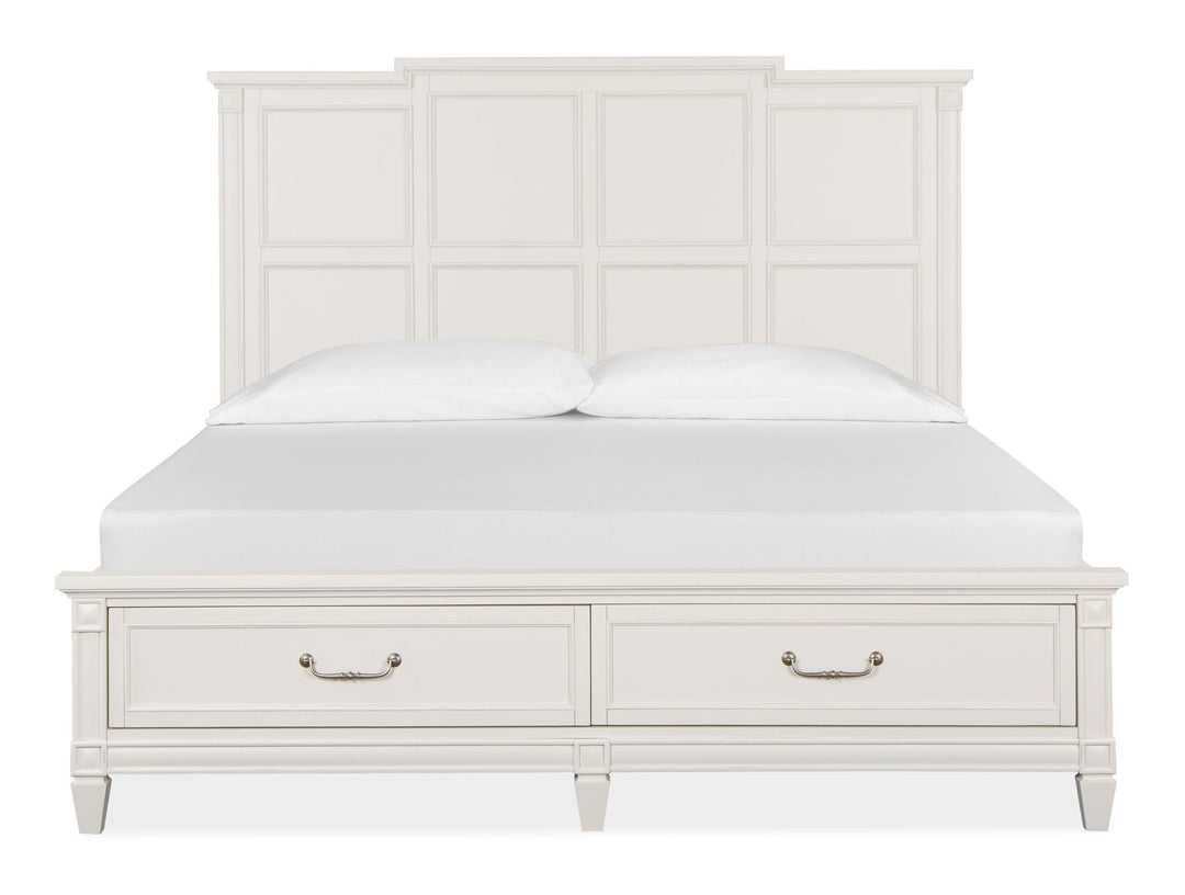 Willowbrook Egg Shell White California King Panel Storage Bed - B5324-74A