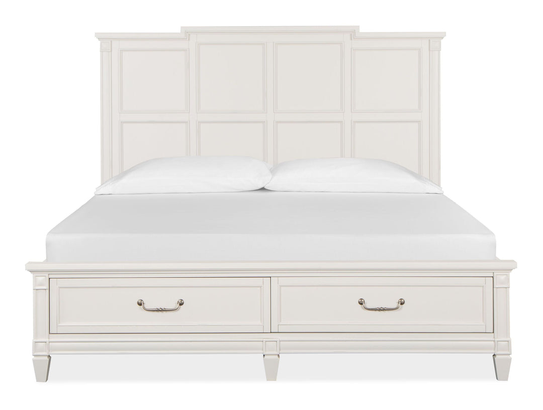 Willowbrook Egg Shell White Panel Storage Bed